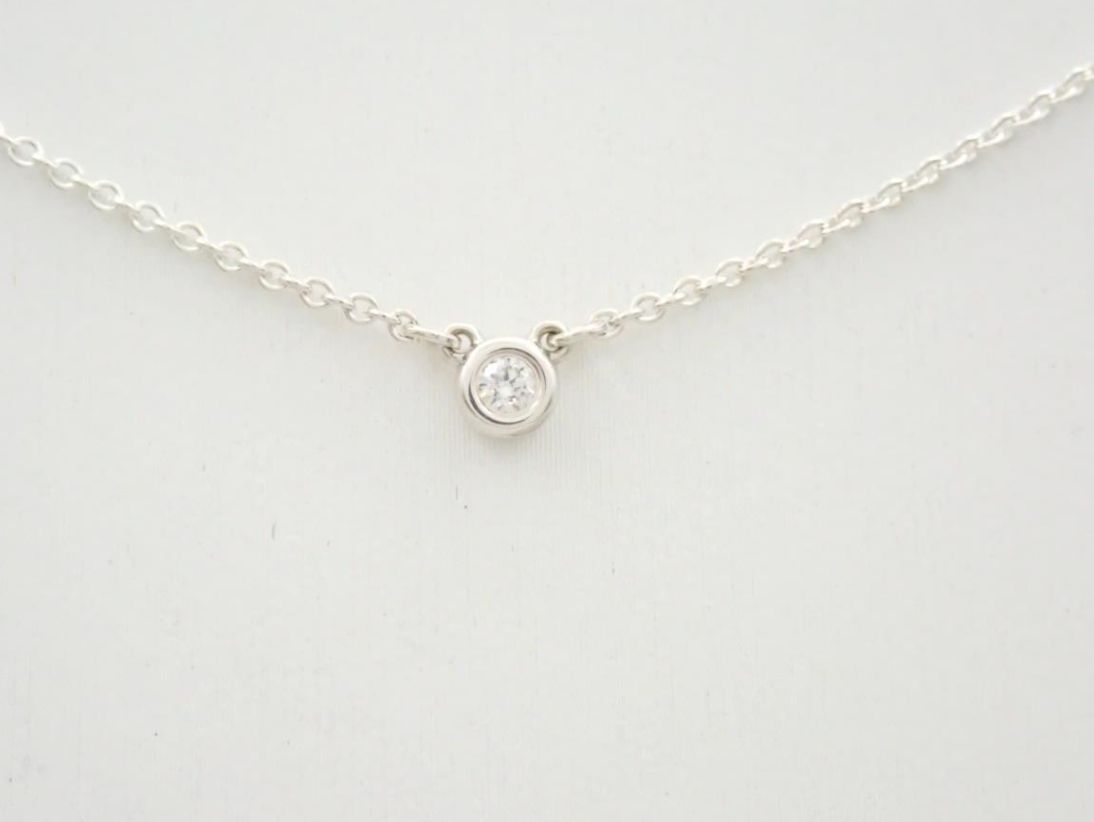 Tiffany & Co Silver Diamond By The Yard 925/1.6g Diamond Elsa Peretti Necklace